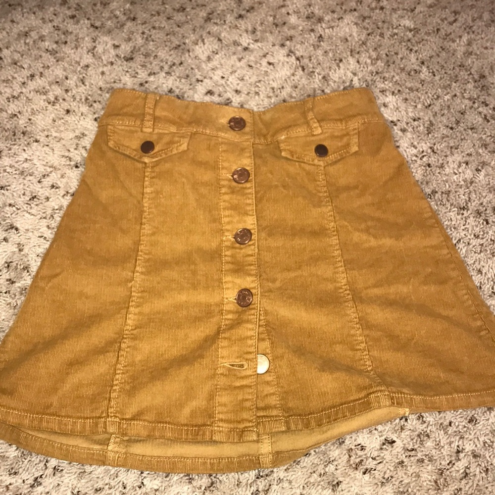 Urban outfitters mustard corduroy skirt